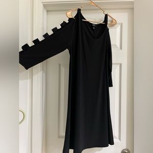 Black sleeved mini dress